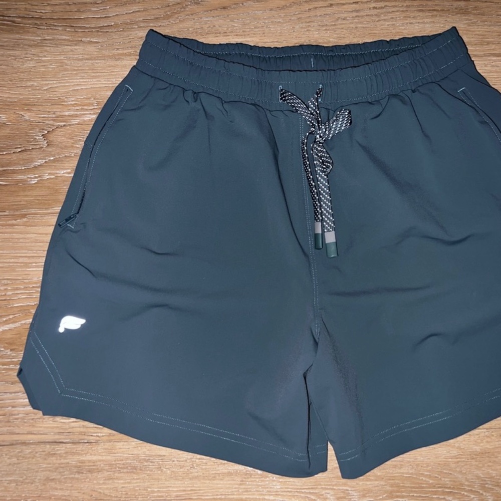 Fabletics Storm Slate Gray Athletic Shorts with Pockets